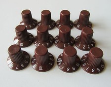 Pack of 12 Guitar Amplifier Knob AMP Knobs Brown Skirted Knobs fits Fender
