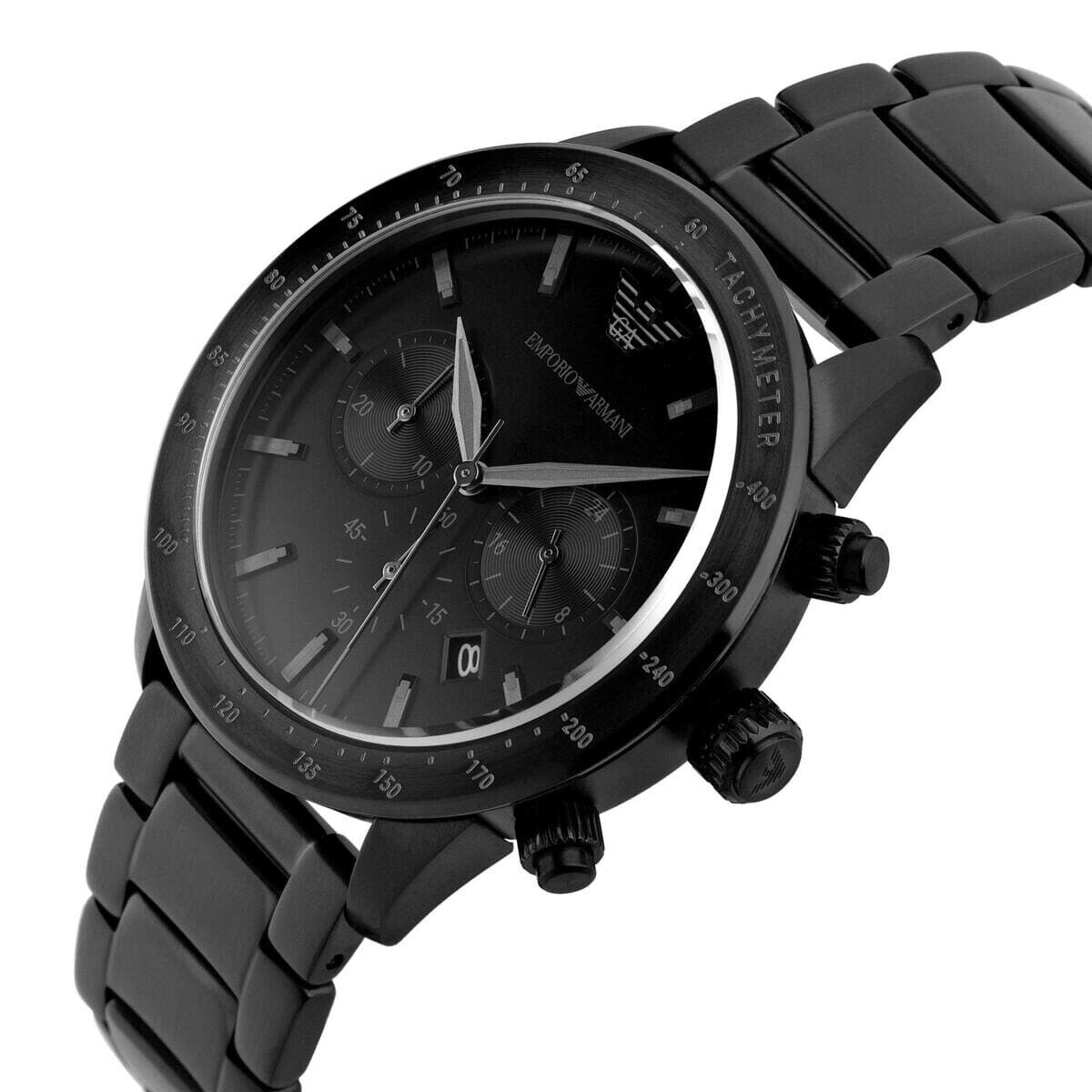 Emporio Armani Men&s Chronograph Stainless Steel Watch - Black AR11242