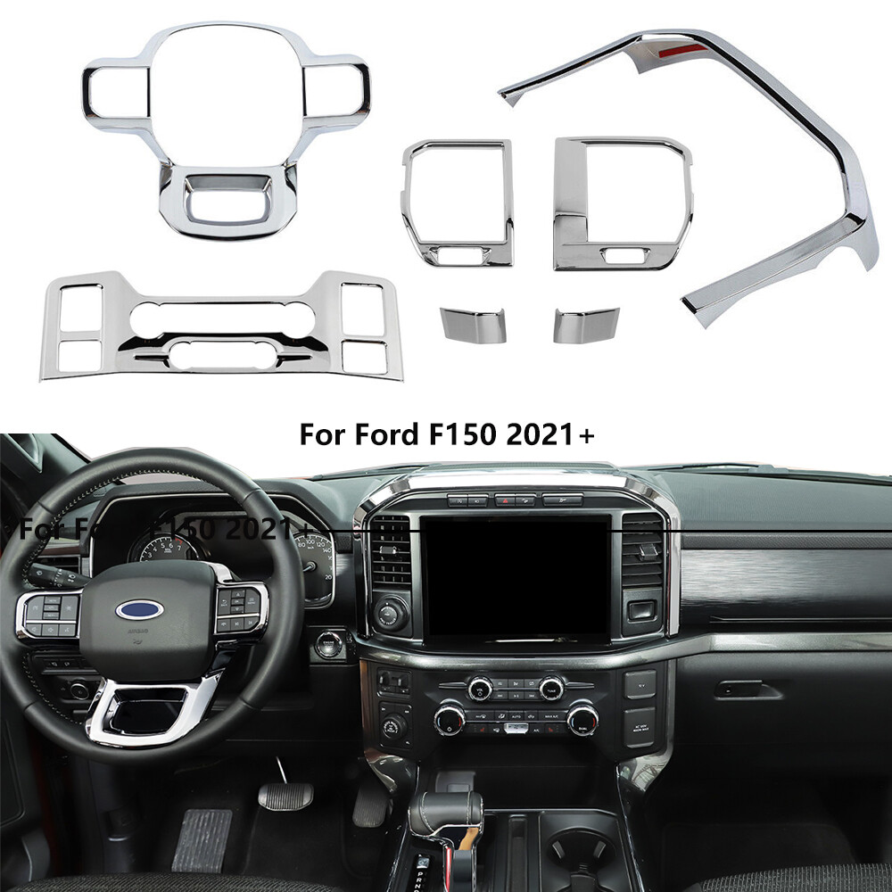 CheroCar Chrome Window Bottom Cover Trim Strips For Ford F150 2021-2023 - ABS, 4 Piece Set