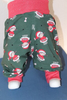 Pumphose-Jogginghose-Handmade-Gr 80-86-92 Kindergartenhose-mitwachshose-glitzer