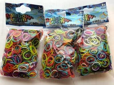 LOT OF 3 RAINBOW LOOM Latex-Free Color Bands/Bracelets "Mixed" 600 each bag | eBay