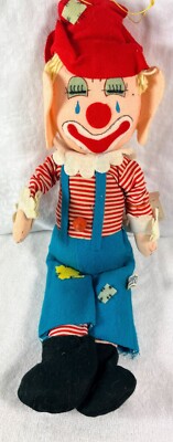 1968 Hedaya Co. Holiday Fair Moody Happy & Sad 2 Faced Clown Doll w/ Tag