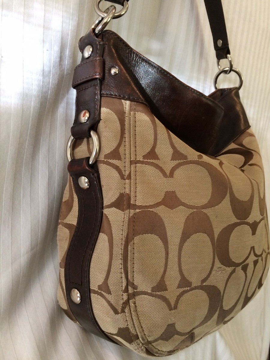COACH ゾーイ ショルダーバッグ Coach vintage Zoe Hobo Handbag Black Leather Phone Pocket No