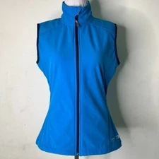 Sperry STS35 Blue Women's Blue Full Zip Fleece Vest Size Medium