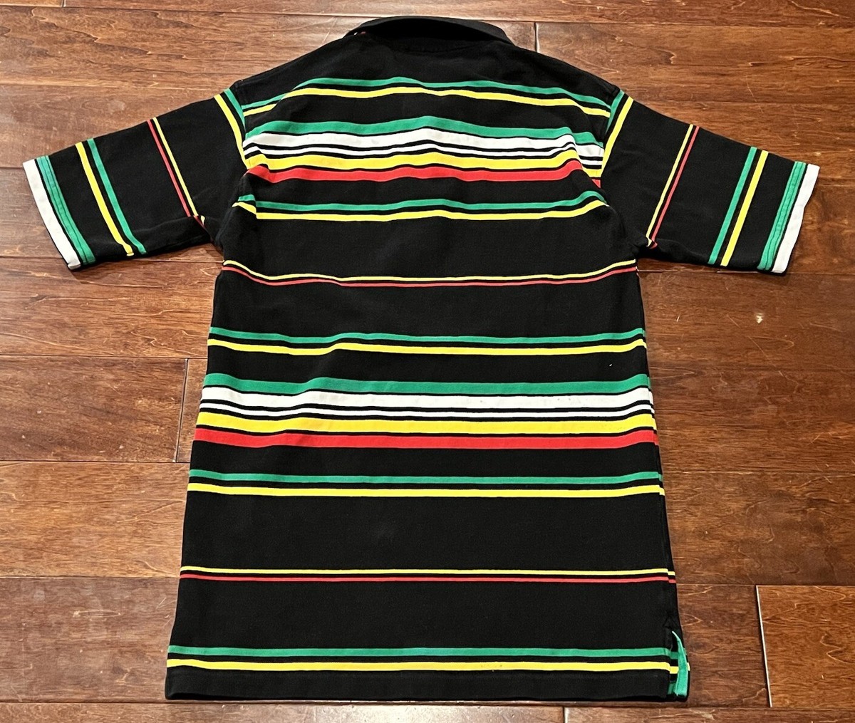 Vtg Avirex Black Red Green Yellow Striped Mens XL Y2K Hip Hop