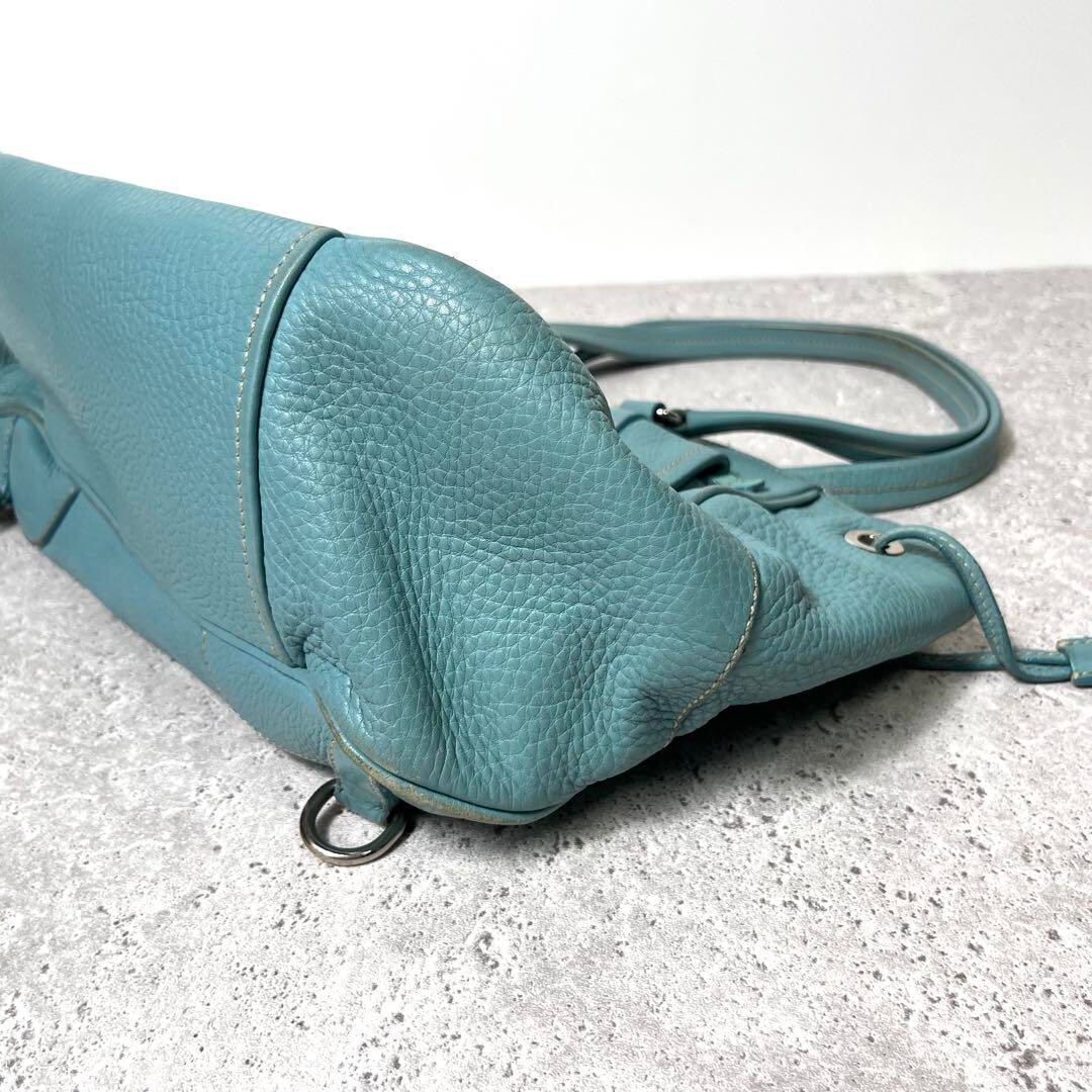 PRADA Archive Women's Tote Bag Handbag Leather Light Blue