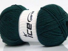 4-Skein Lot Elite Wool Yarn Medium Wool 4x100g/250m Dark Green