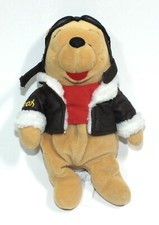 Vintage Disney Pooh Bean Bag Toy Winnie The Pooh Airline Pilot Jacket Plush