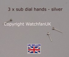 Mini Sub Dial Hand For Chronograph Watches - Silver Tone - Multi sizes Seiko Etc