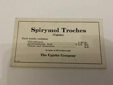 1933 The Upjohn Company Spirymol Troches Medicine Advertising Ink Blotter