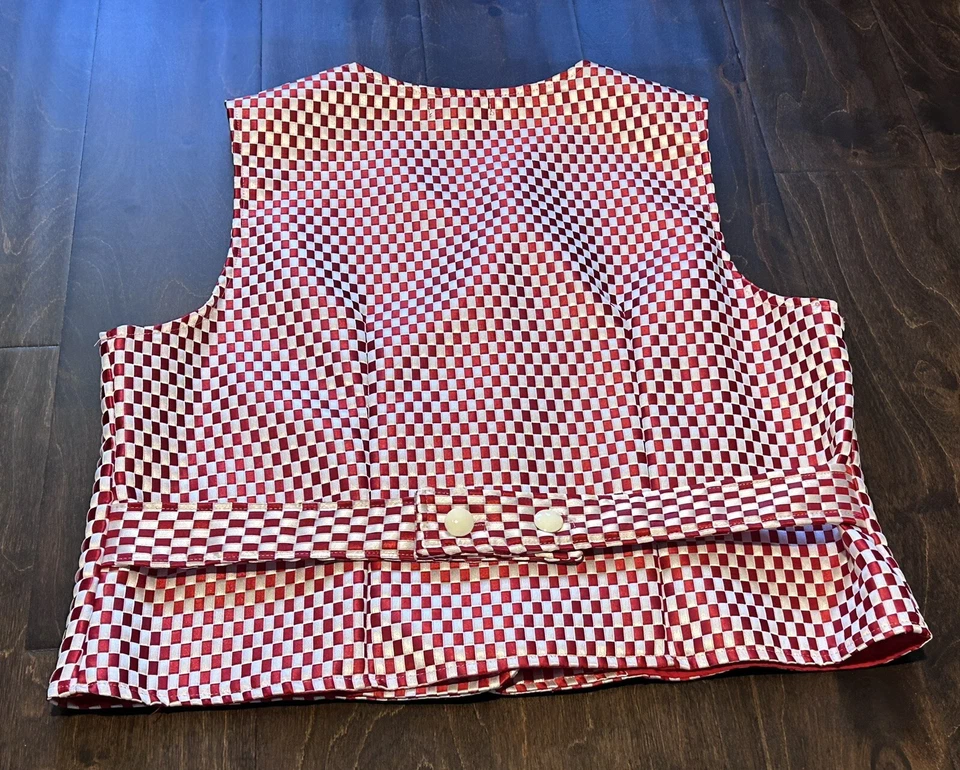 VTG USA BZ Wear Red White Woven Ribbon Christmas Valentines Prom Homecoming Vest - Image 2 of 4