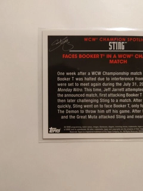Booker de tarjetas 2015 Topps WWE Heritage exclusivo de Wal-Mart Tribute Sting #39 T Foto 3 de 4