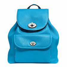 coach blue turnlock backpack Mini Rucksack Pebbled Leather Back Priscilla Posh Coach Mini turnlock leather backpack