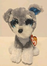 Ty Beanie Boo Whiskers The Schnauzer Dog 6  Plush  Glitter Eyes w/Original Tags