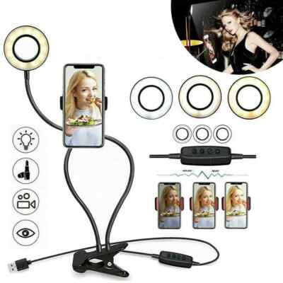 Ring Light Stand LED Camera Selfie Light Ring for iPhone Live Streaming Lamp