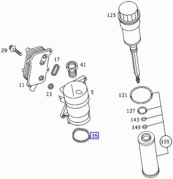 Mercedes M112 M113 Engine Oil Filter Housing Seal Ring A1121840061 New