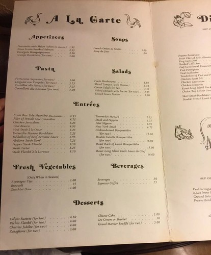 Vintage Menu Old Original Lorenzo’s Roseville California Restaurant Gourmet - Picture 3 of 12