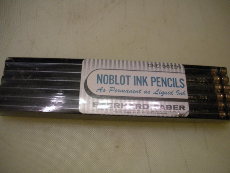 VINTAGE EBERHARD FABER NUMBER 705 NOBLOT INK PENCILS ONE DOZEN 12 GOLD TIPS 5