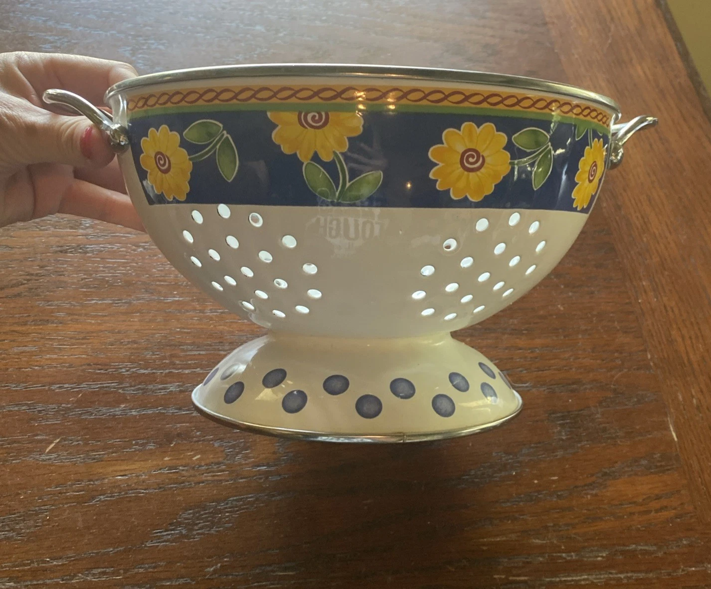 Villeroy & Boch Twist Colander Enamel Kitchen Strainer Yellow Blue Floral
Opens in a new window or t