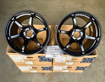 ADVAN RACING RG-4 17x9 5x114 +45 WHEELS RIM FOR HONDA S2K S2000 SEMI GLOSS BLACK