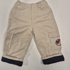 Vintage 90s Y2K OshKosh Bgosh Khaki Cargo Pants ABC Patch Navy 18MCuff