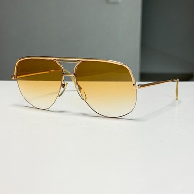 ESSEL HOYA France Vintage Sunglasses Gold Frame Yellow Lens Rare Classic Elegant