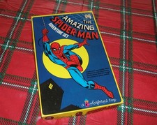 Vintage 1974 Amazing Spider-Man Colorforms adventure set toy game Complete