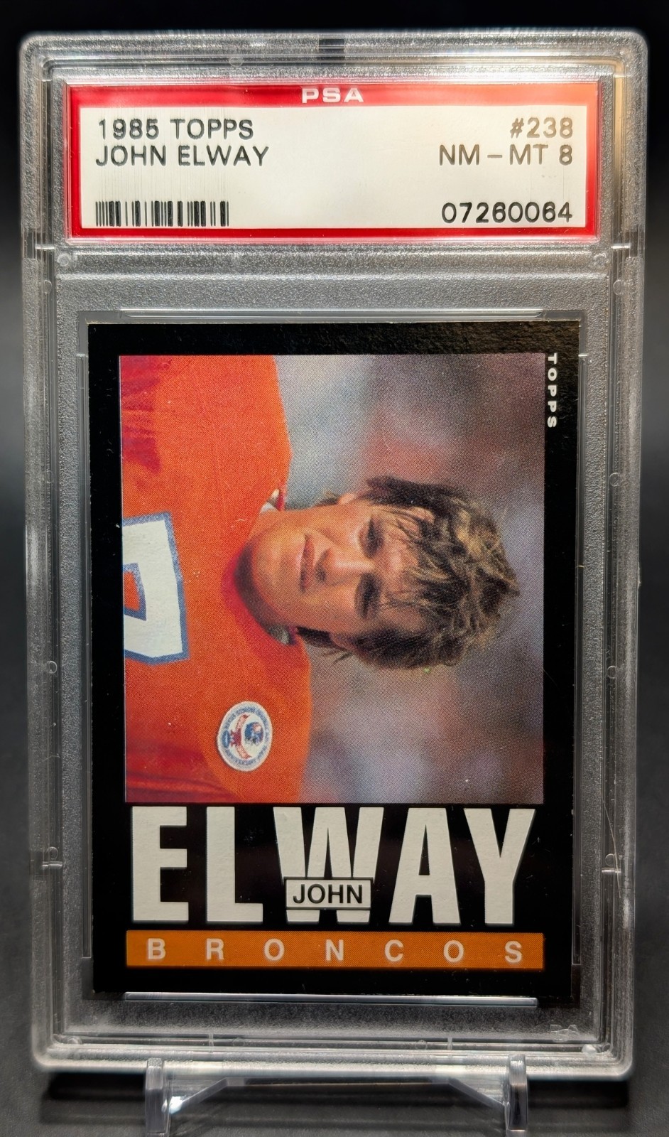 1985 Topps John Elway 2nd Year Card #238 GRADED PSA 8 NM/MT
