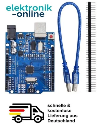 MARKENLOS UNO R3 kompatibel Arduino Uno Entwicklung Board ATMEGA328PB+Kabel/Steckverbinder