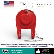 Korky Ultra Standard 2-Inch Universal Toilet Flapper Red Long Lasting Rubber