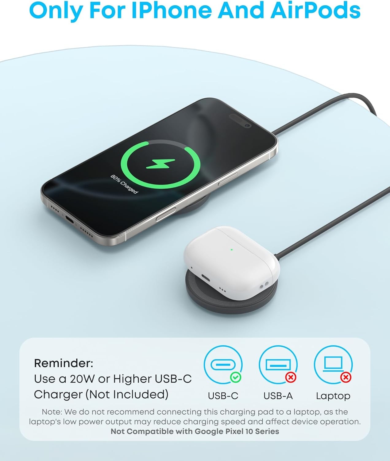 Anker |Refurb Zolo Magnetic Wireless Charger, 2-Pack Qi2 Certified 15W Charging