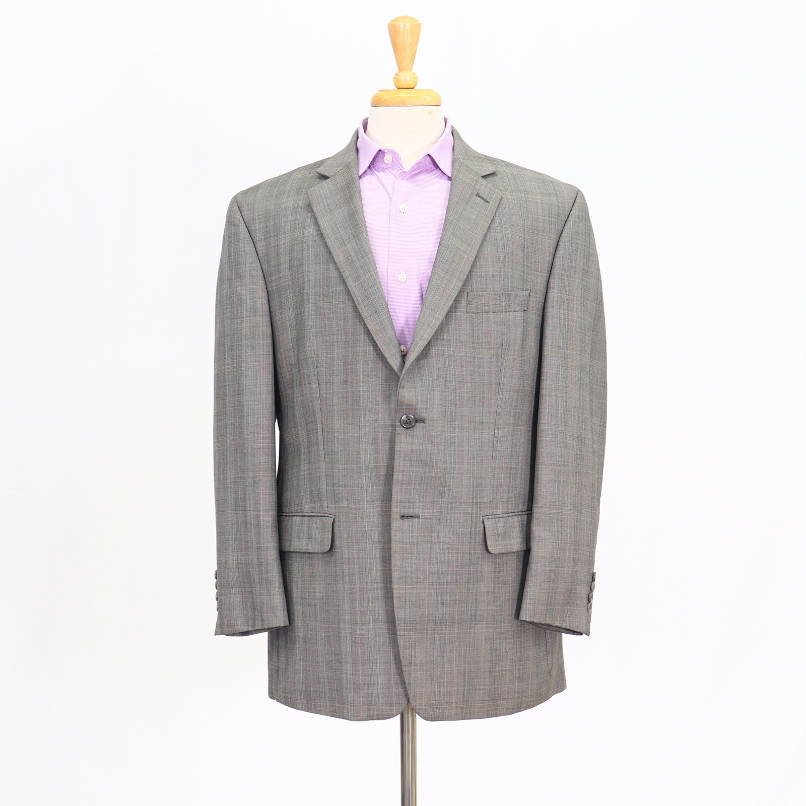 Michael Kors 42R Gray Sport Coat Blazer Jacket Check 2-Button Wool