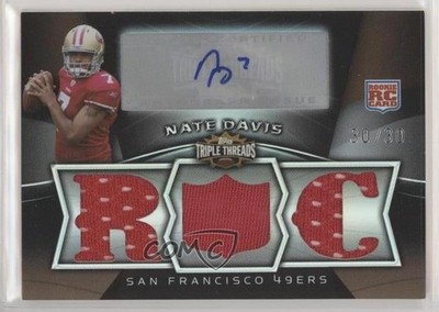 2009 Topps Triple Threads Sepia 30/30 Nate Davis #126 Rookie Auto RC u6m