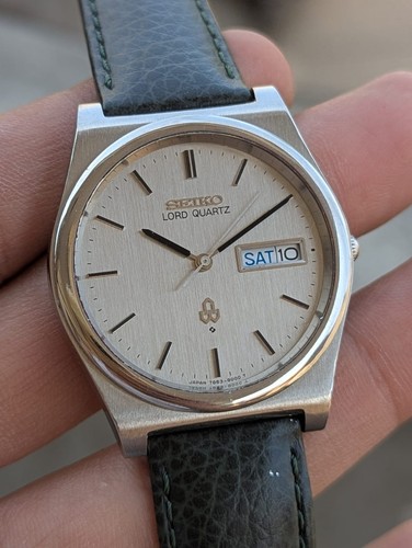 Seiko Lord Quartz 7853-8000 Rare Silver Dial Vintage Men's Watch Japan
