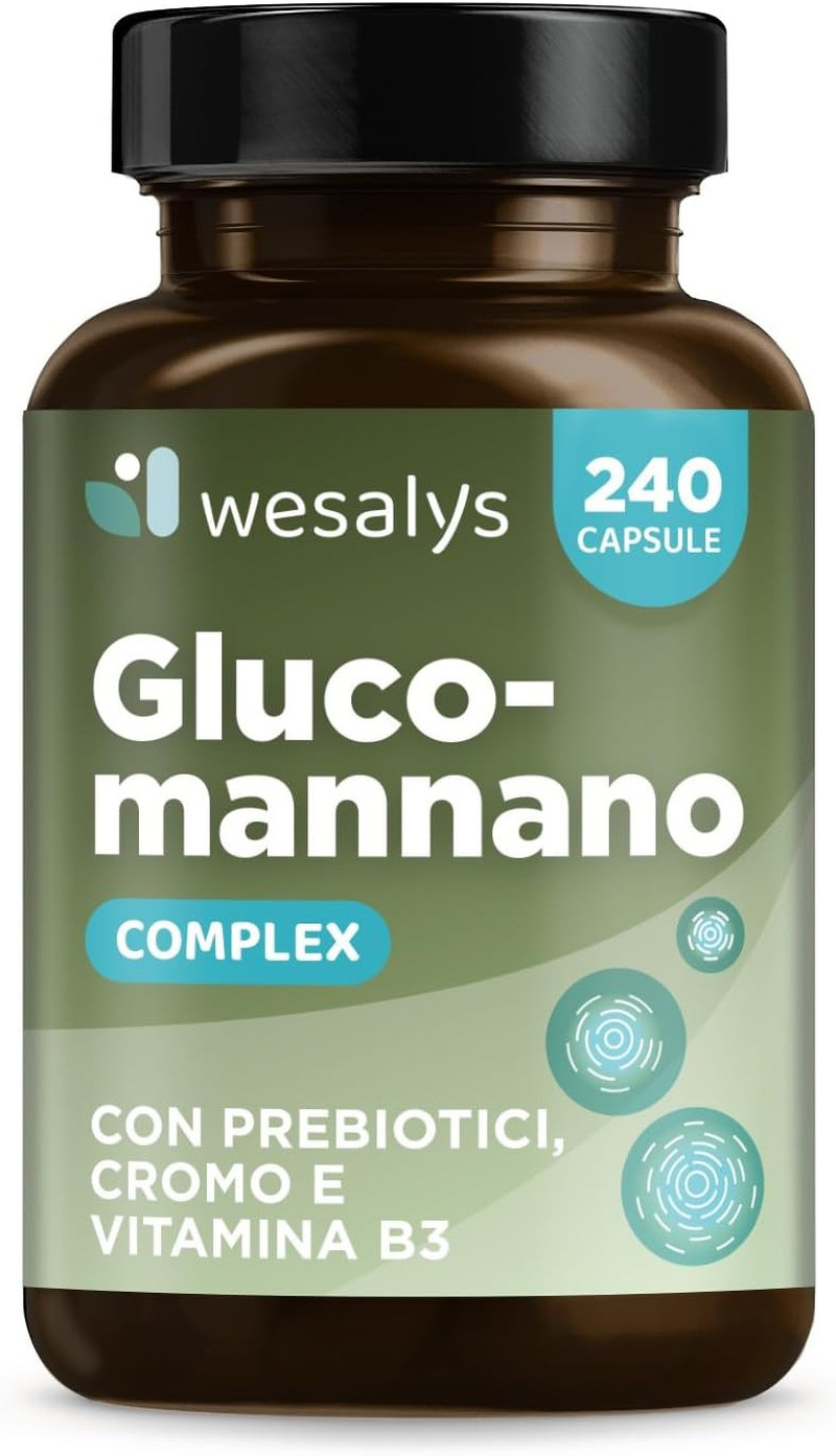 Glucomannano Forte 4.200 mg 240 Capsule - Saziante Naturale Made in Italy