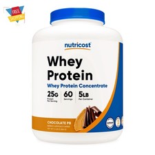 Nutricost Whey Protein Powder Chocolate Peanut Butter 5lb Free Shipping 13.97 per gallon
