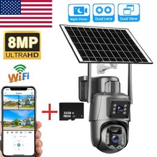 8MP Solar Camera Outdoor Wireless WiFi CCTV Surveillance Camera Solar Panel