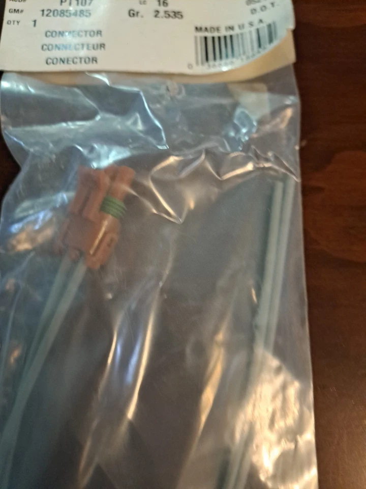 Conector GM # 12085485 / AC Delco # PT107 NUEVO 1986-1990 Corvette lámpara enchufe Foto 3 de 4
