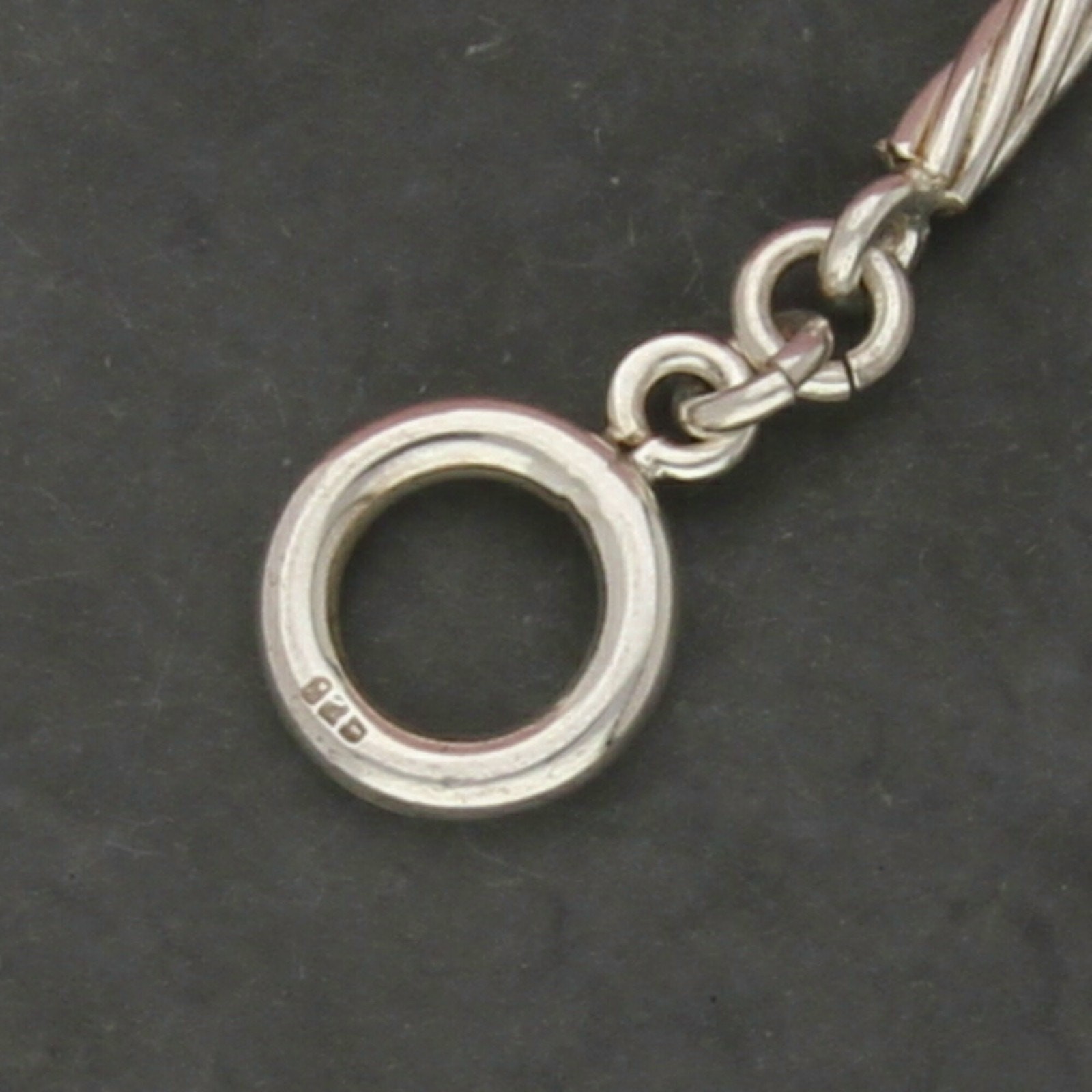 sterling silver twisted cable link toggle bracele… - image 3