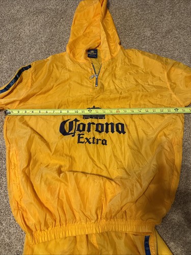 Vintage 90’s Corona Extra Beer Mexico Yellow Nylon Windbreaker Track Suit S/M - Bild 9 von 15