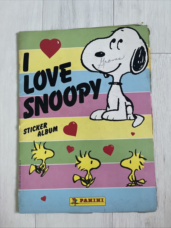 Vintage Panini 1986 I Love Snoopy Sticker Book Album