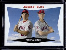2020 Topps Archives Mike Trout Shohei Ohtani 1960 Combo Cards #60CC-TO