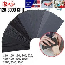 72pcs Wet Dry Sandpaper 400 600 800 1000 1500 2000 2500 3000 Grit Assorted Wood