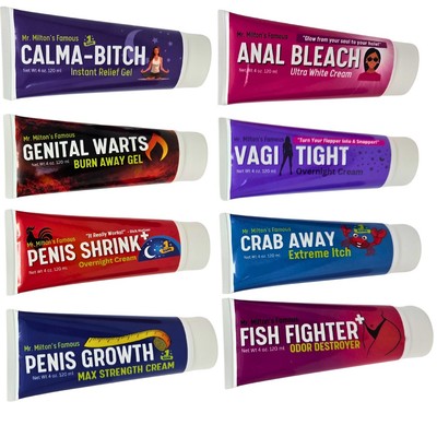 8 Pc. Prank Funny Empty Tube Set. Funny Labels. Hilarious New Prank