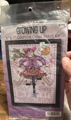Design Works Crafts Growing Up Cross Stitch Kit 5x7 Sampler People #9791