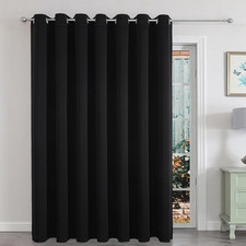 Blackout Patio Sliding Door Curtains 84 Inches Long, Grommet Privacy Room Divide