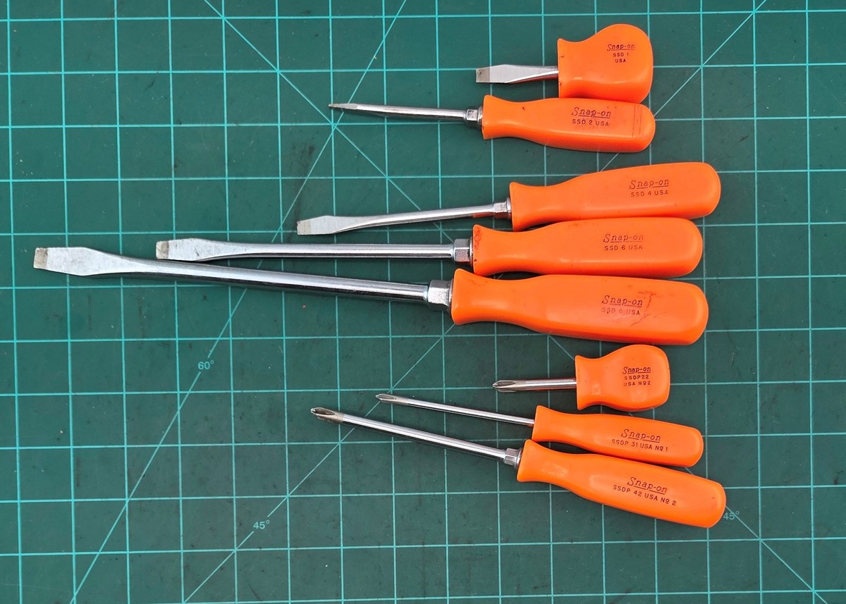 Snap On Tools SDX80O 8 piece VINTAGE Hard Handle ORANGE