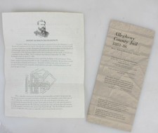ALLEGHENY COUNTY JAIL 1883-86 HISTORY BROCHURE