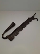 18th C Wrought Iron Cone-Shaped Candle Holder on Adjustable Sawtooth Trammel