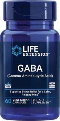 Life Extension GABA 100 mg 60 Vegetarian Capsules | Stress Support | #02542